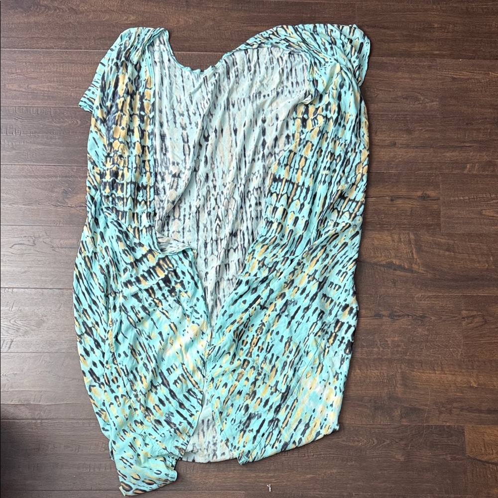 Blue and Yellow Patterned swimsuit cover up #B29